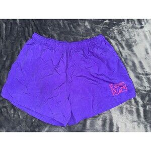 VINTAGE Gecko Hawaii Shorts Men XL Purple/pinkNeon Graphic Surf Beach Volley 80s